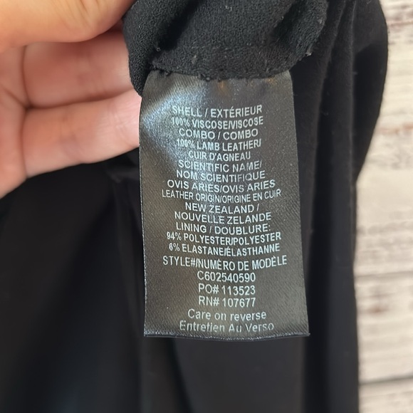 Alice + Olivia Kali TShirt Style Dress Lamb Leather Collar Small - Picture 15 of 17